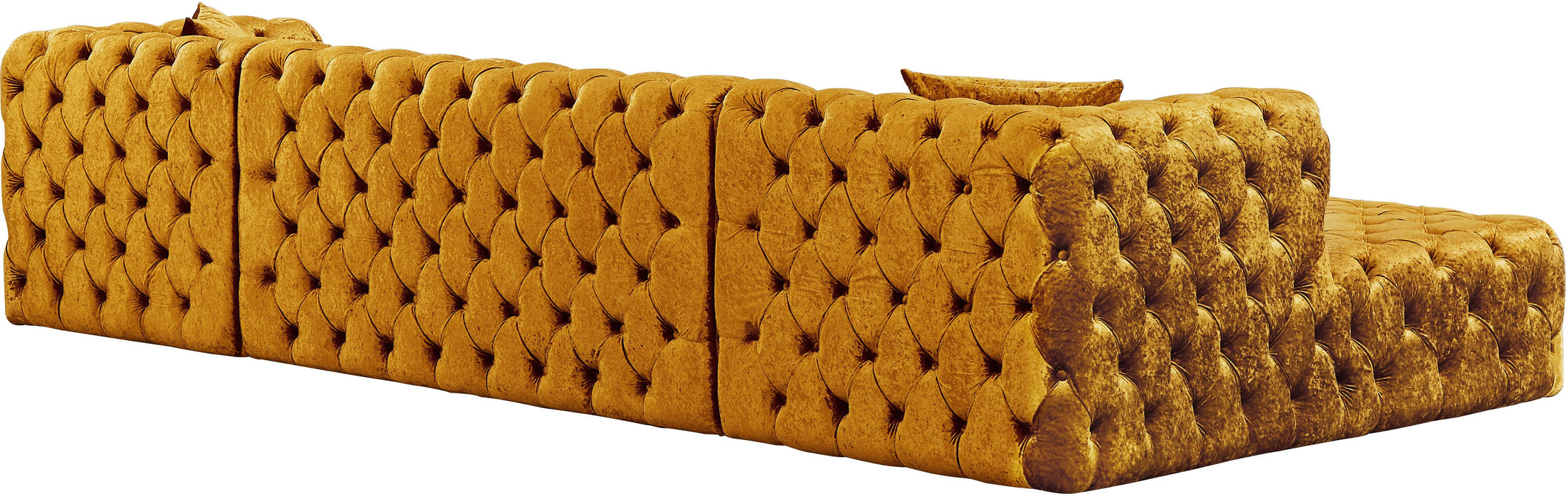 Coco Gold Velvet 3pc. Sectional (3 Boxes)