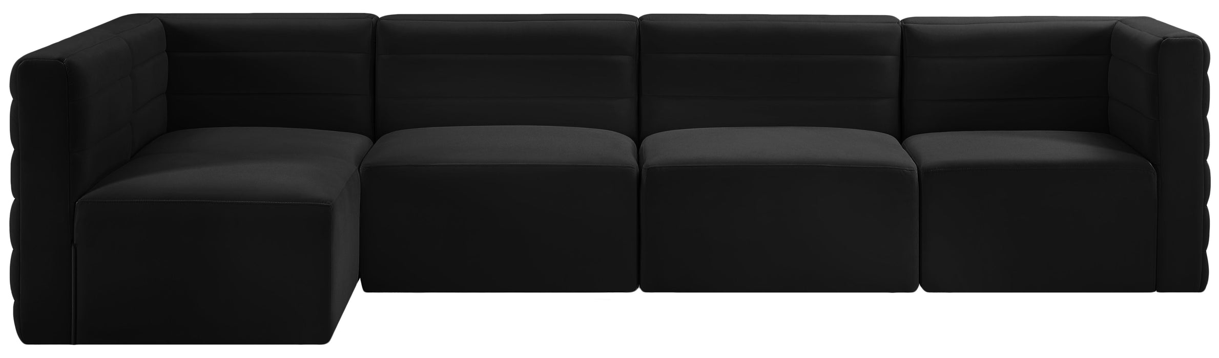 Quincy Black Velvet Modular Sectional