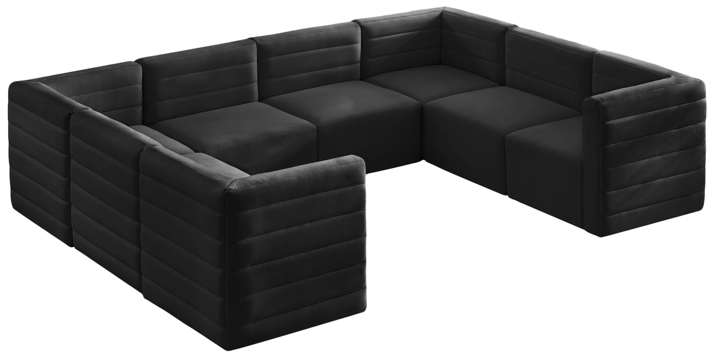 Quincy Black Velvet Modular Sectional