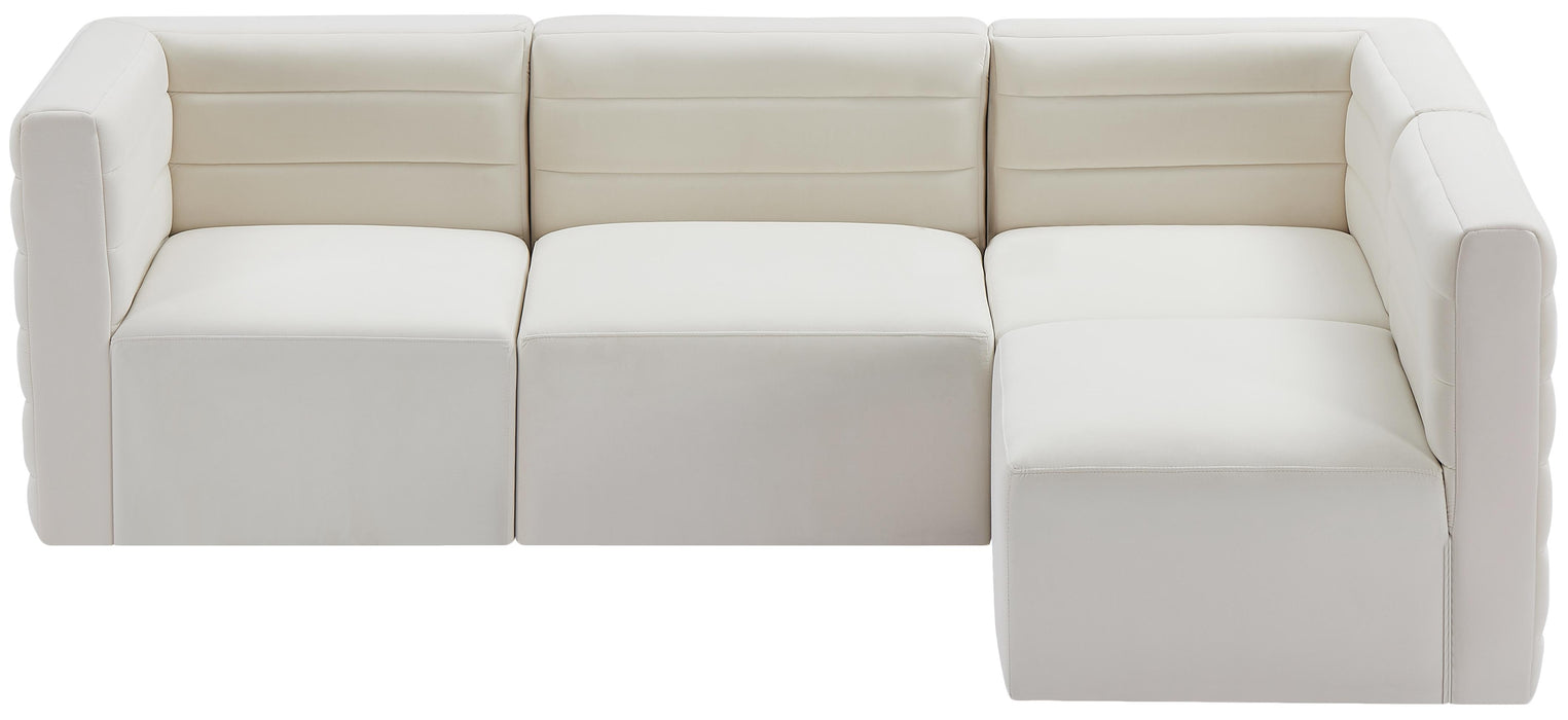 Quincy Cream Velvet Modular Sectional