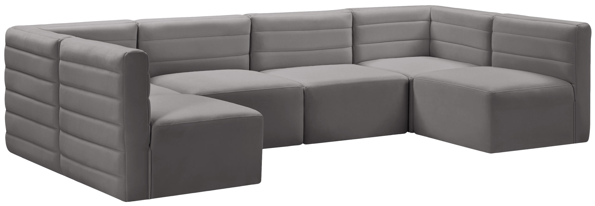 Quincy Grey Velvet Modular Sectional