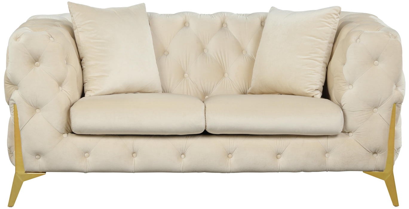 Kingdom Cream Velvet Loveseat