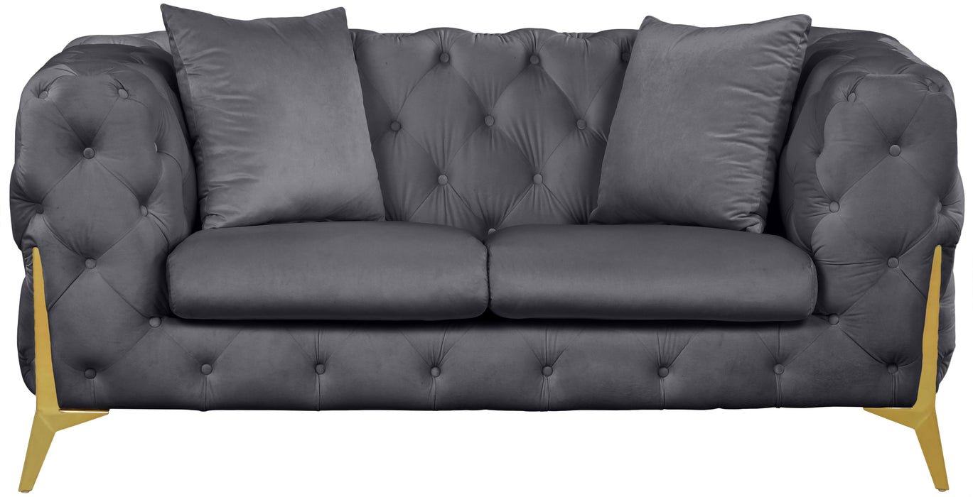 Kingdom Grey Velvet Loveseat