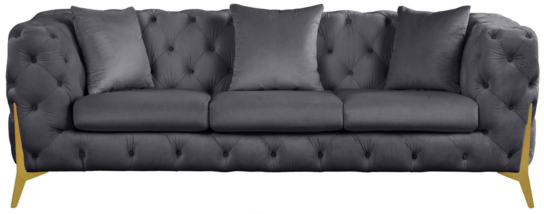 Kingdom Grey Velvet Sofa