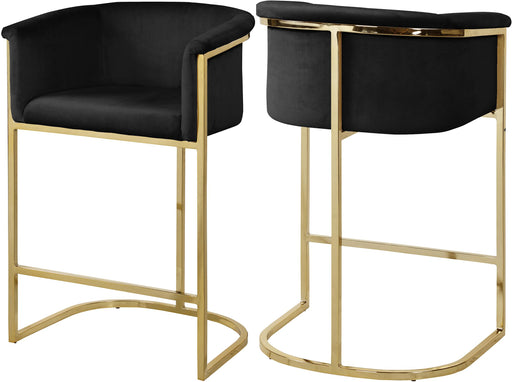 Donatella Black Velvet Stool image