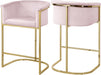 Donatella Pink Velvet Stool image