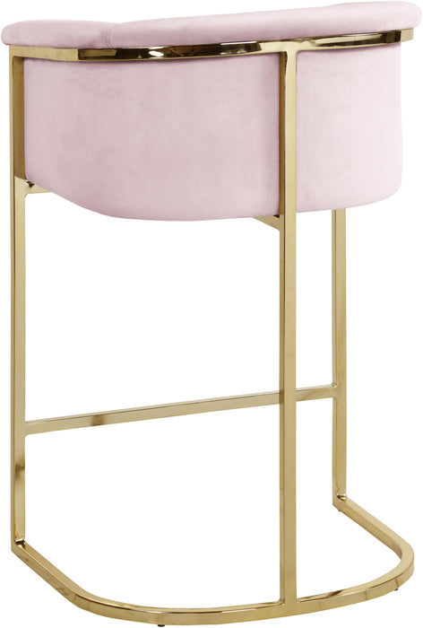 Donatella Pink Velvet Stool