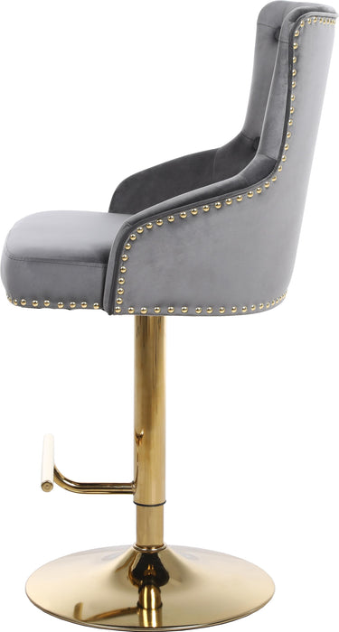 Claude Grey Velvet Adjustable Stool