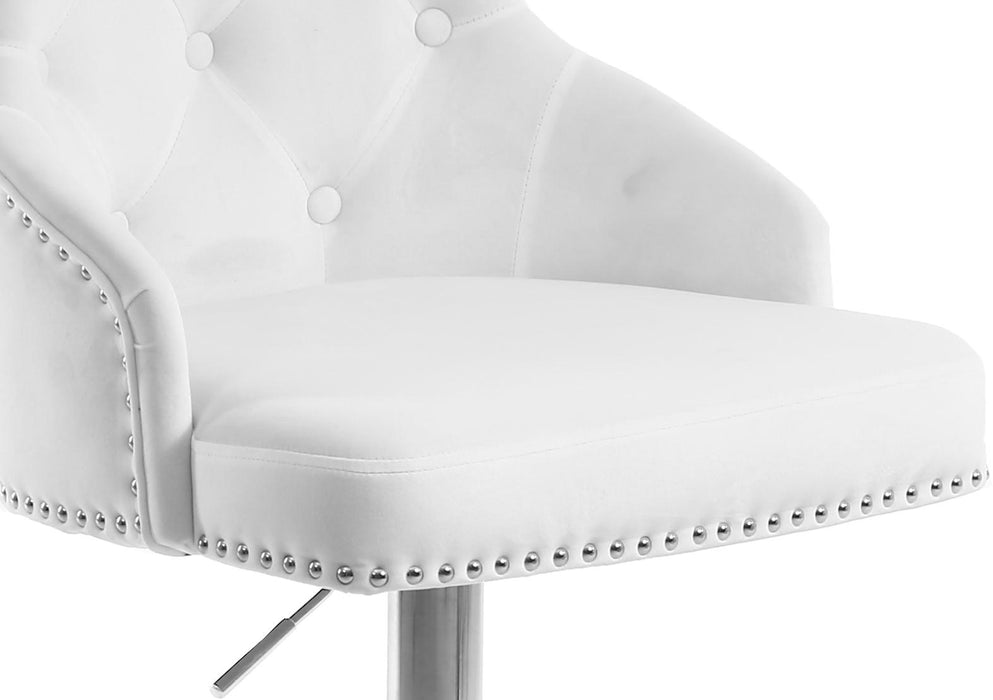 Claude White Velvet Adjustable Stool