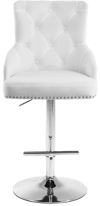 Claude White Velvet Adjustable Stool