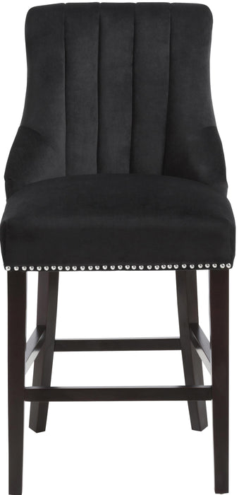 Oxford Black Velvet Stool