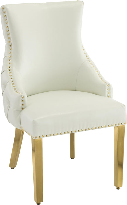 Tuft White Faux Leather Dining Chair