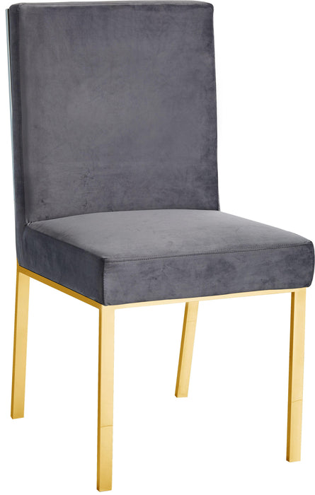 Opal Grey Velvet Dining Chair