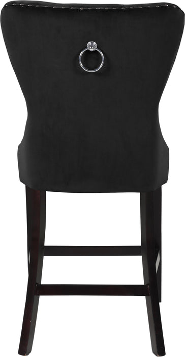 Nikki Black Velvet Stool