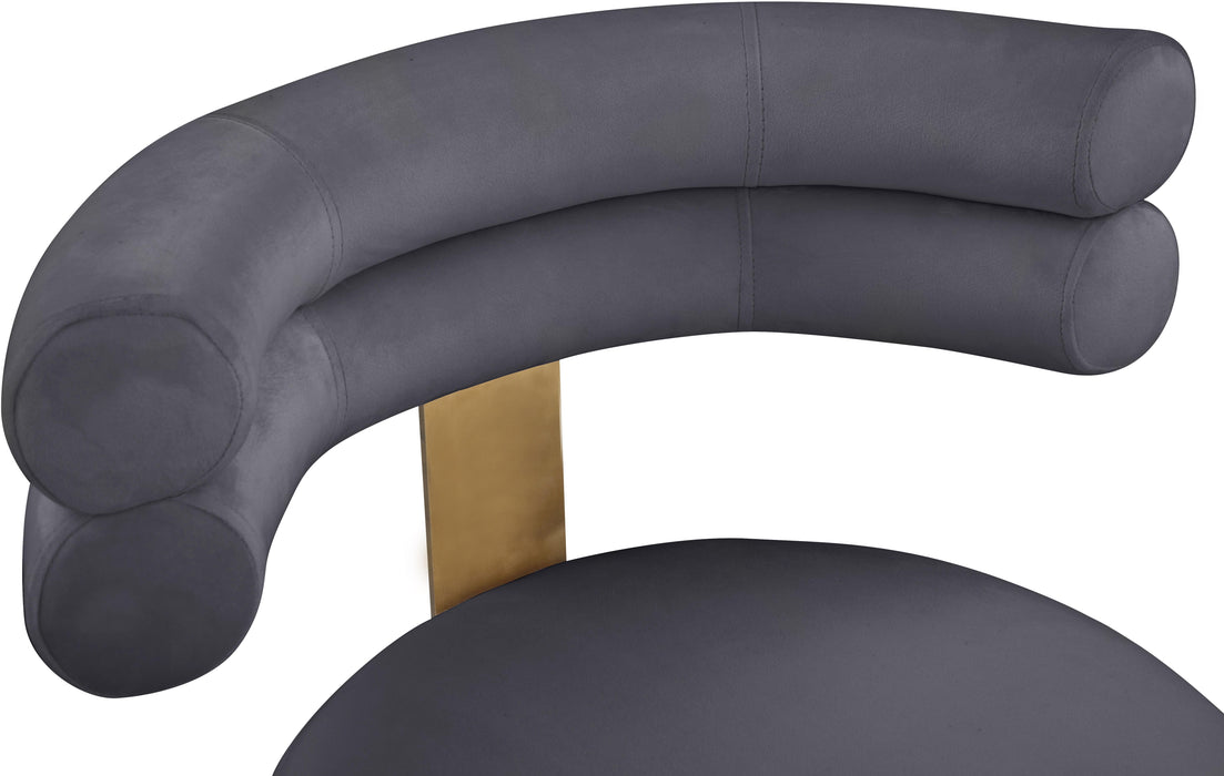 Fitzroy Grey Velvet Dining Chair