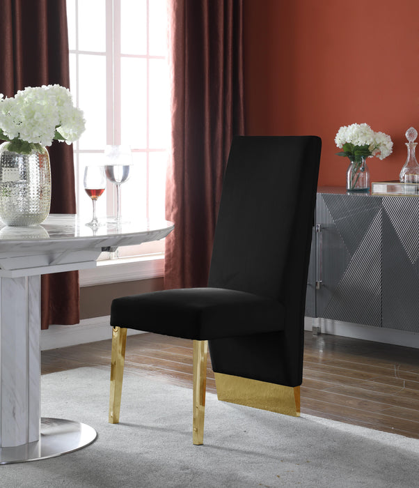 Porsha Black Velvet Dining Chair