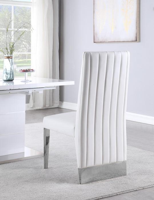 Porsha White Faux Leather Dining Chair