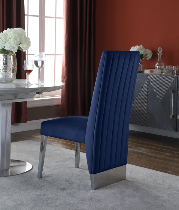 Porsha Navy Velvet Dining Chair