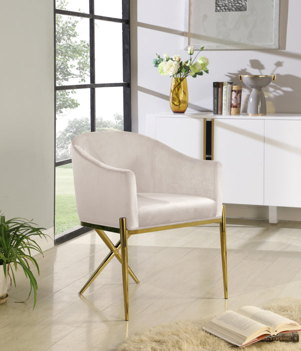 Xavier Cream Velvet Dining Chair