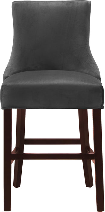 Hannah Grey Velvet Stool