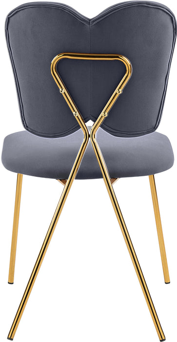 Angel Grey Velvet Dining Chair