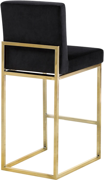 Giselle Black Velvet Stool