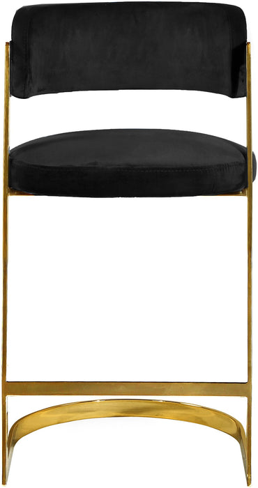 Stephanie Black Velvet Stool