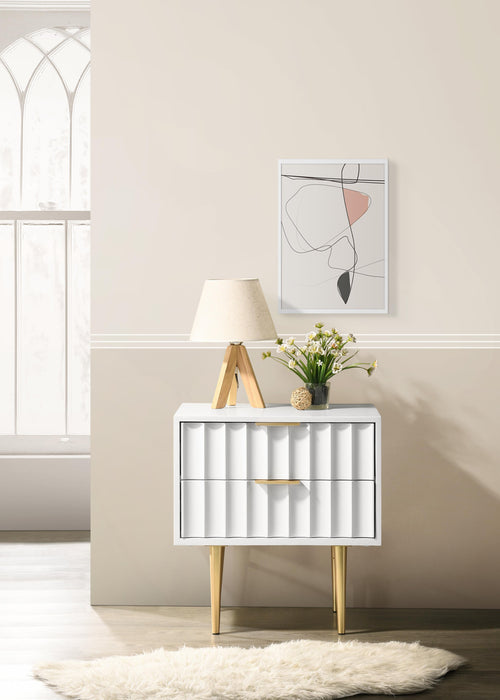 Modernist White Gloss Night Stand