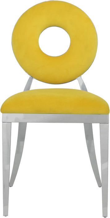 Carousel Yellow Velvet Dining Chair