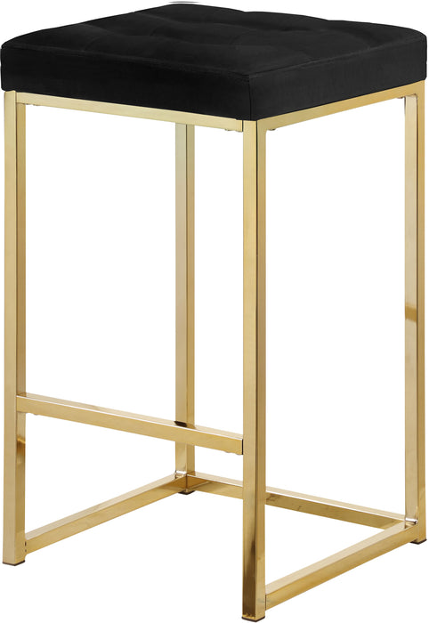 Nicola Black Velvet Stool