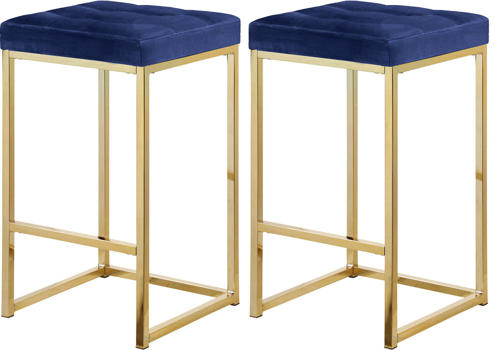 Nicola Navy Velvet Stool