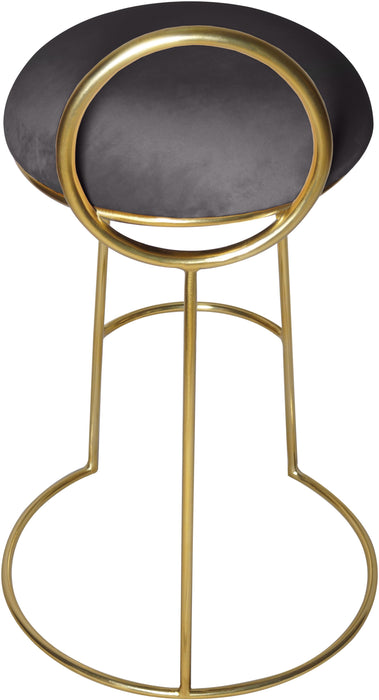 Ring Grey Velvet Counter Stool