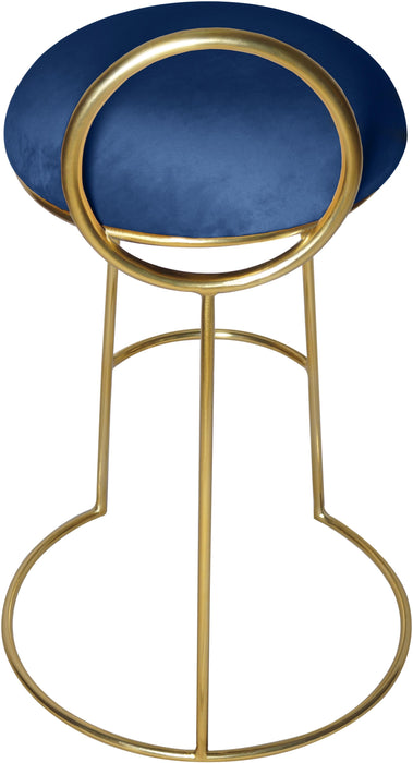 Ring Navy Velvet Counter Stool