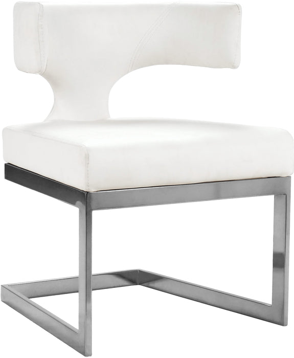 Alexandra White Faux Leather Dining Chair