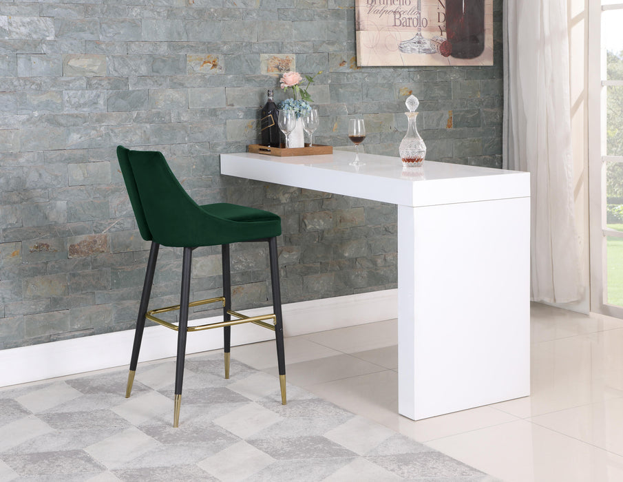 Sleek Green Velvet Stool