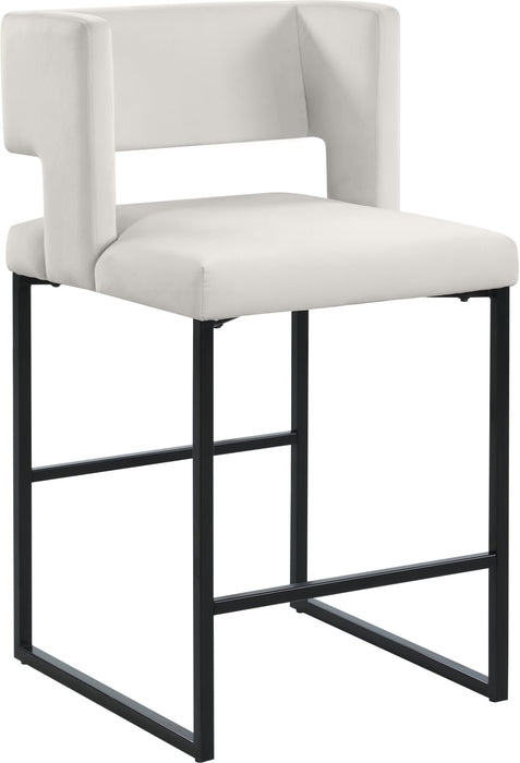 Caleb Cream Velvet Counter Stool