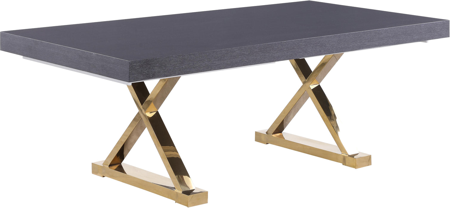 Excel Grey Oak Veneer Lacquer Extendable Dining Table (3 Boxes)