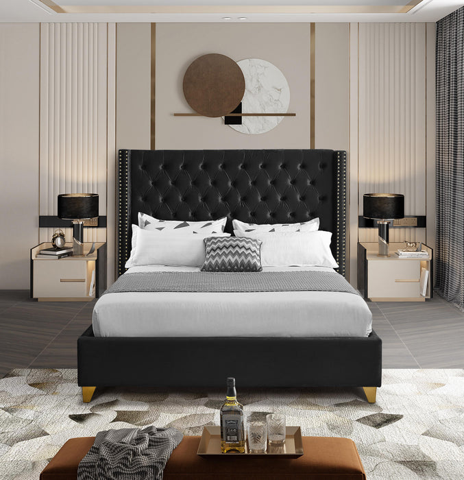 Barolo Black Velvet Full Bed