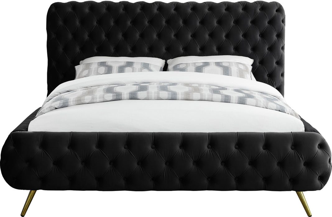 Delano Black Velvet King Bed