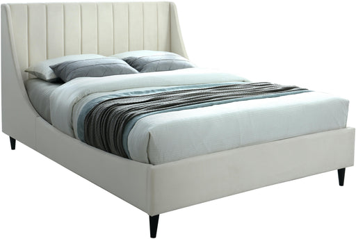 Eva Cream Velvet Queen Bed image