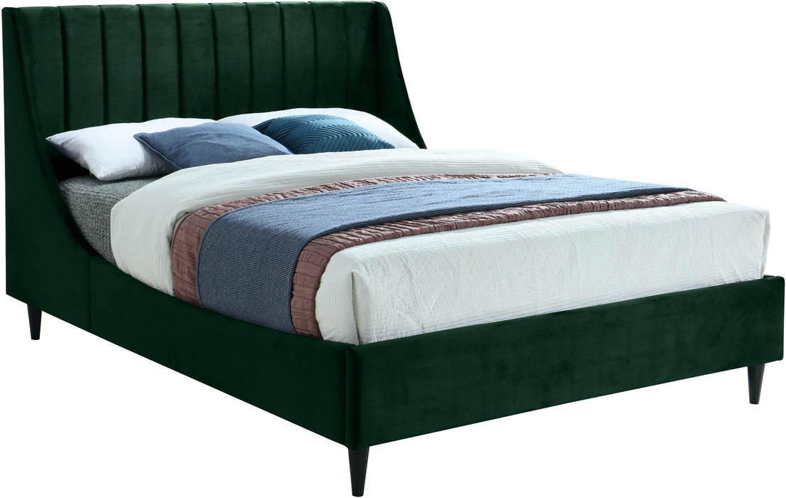 Eva Green Velvet King Bed