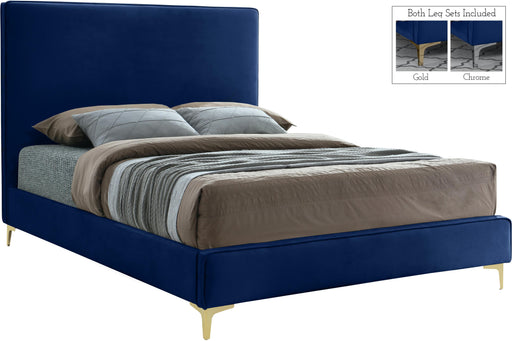 Geri Navy Velvet Full Bed image