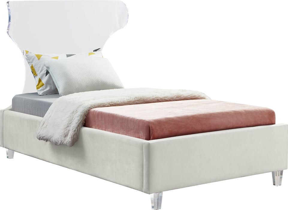 Ghost Cream Velvet Twin Bed image