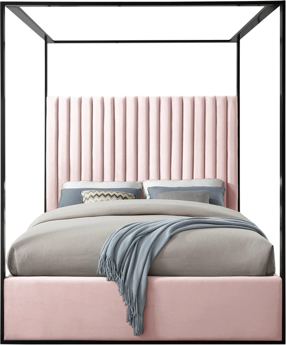 Jax Pink Velvet King Bed