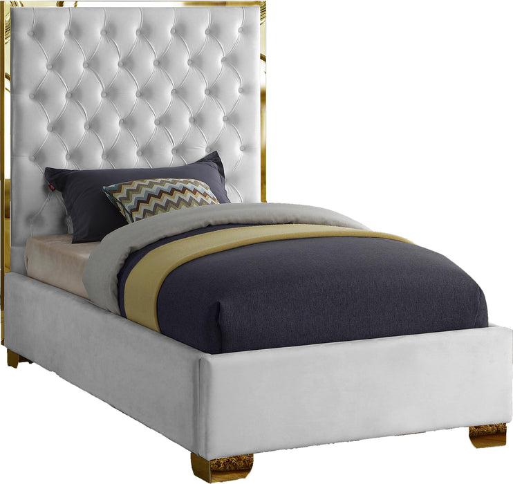 Lana White Velvet Twin Bed image