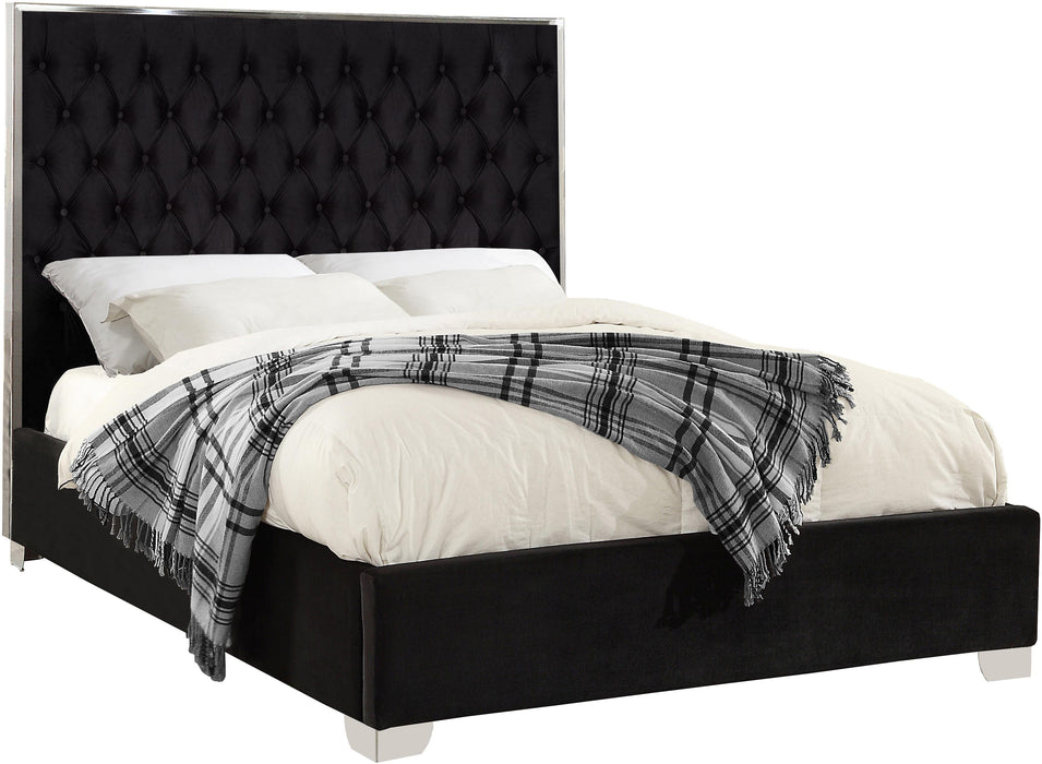 Lexi Black Velvet King Bed