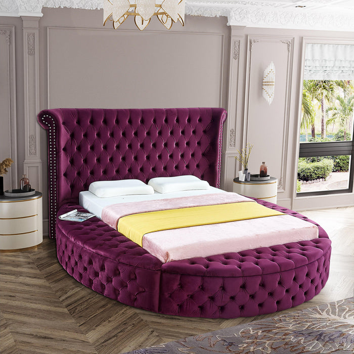 Luxus Purple Velvet Full Bed