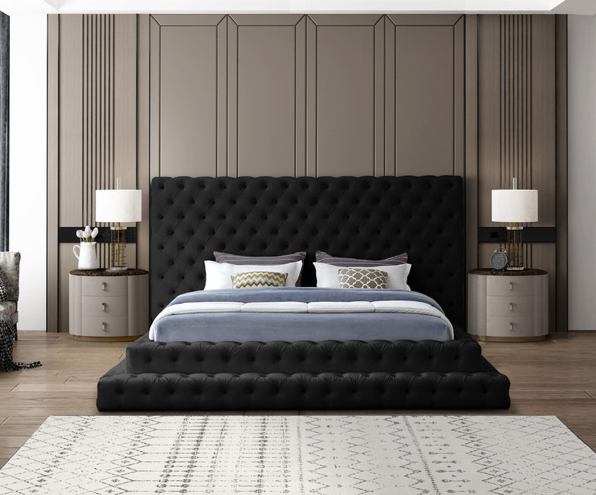 Revel Black Velvet King Bed (3 Boxes)