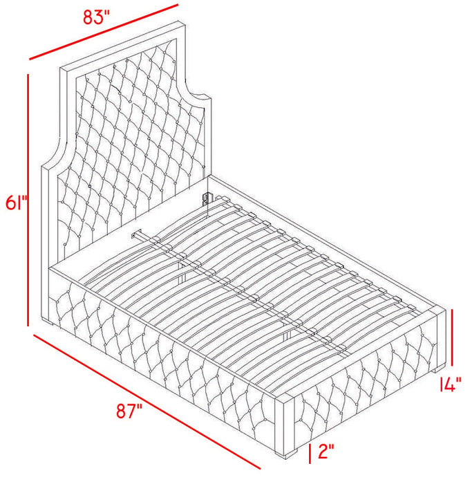 Sedona Grey Velvet King Bed