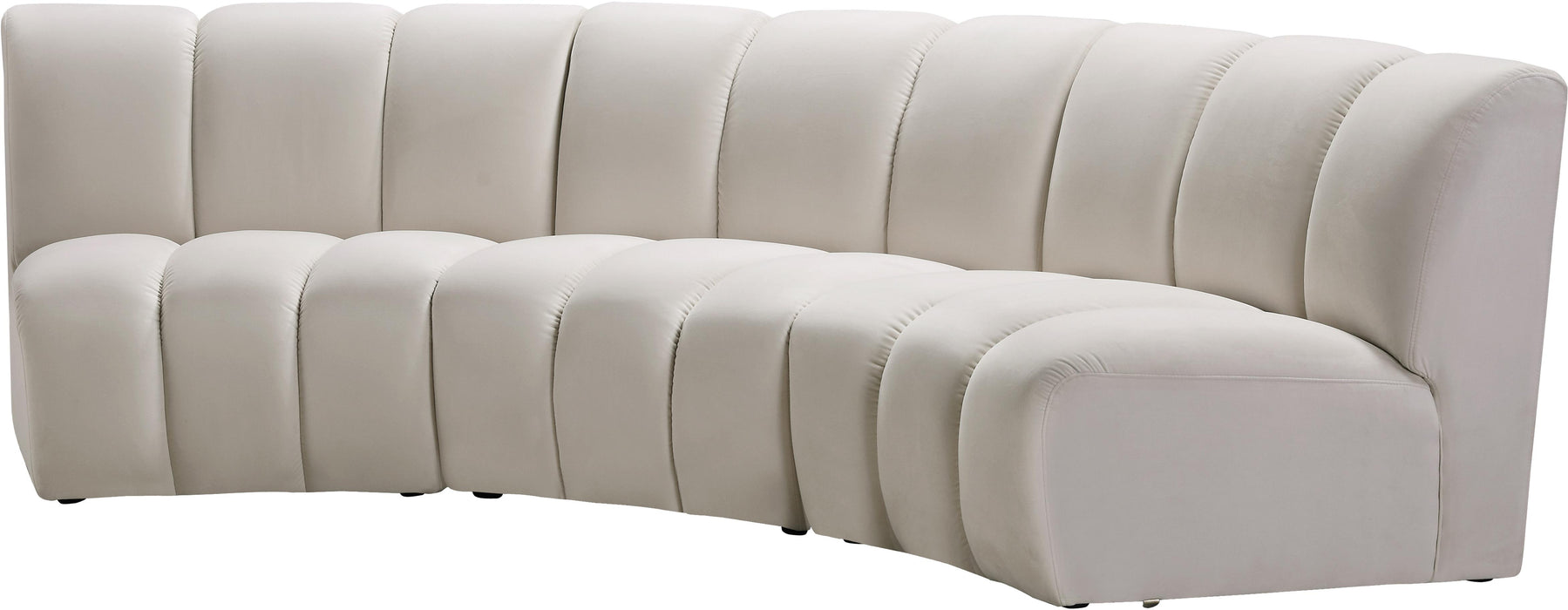 Infinity Cream Velvet 3pc. Modular Sectional